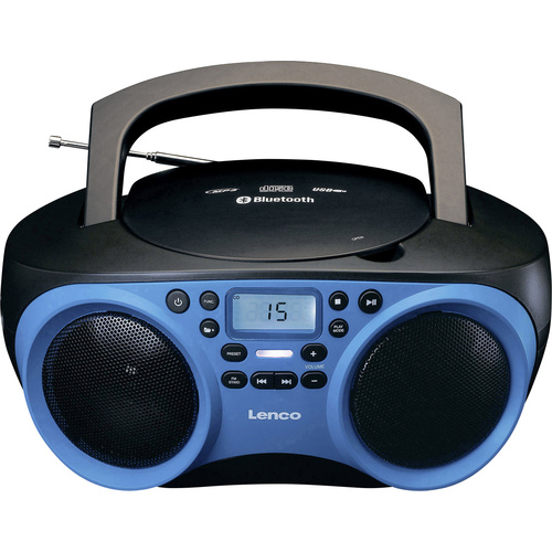 Lenco SCD-501 CD-Radio UKW AUX, Bluetooth®, CD, USB Blau, Schwarz