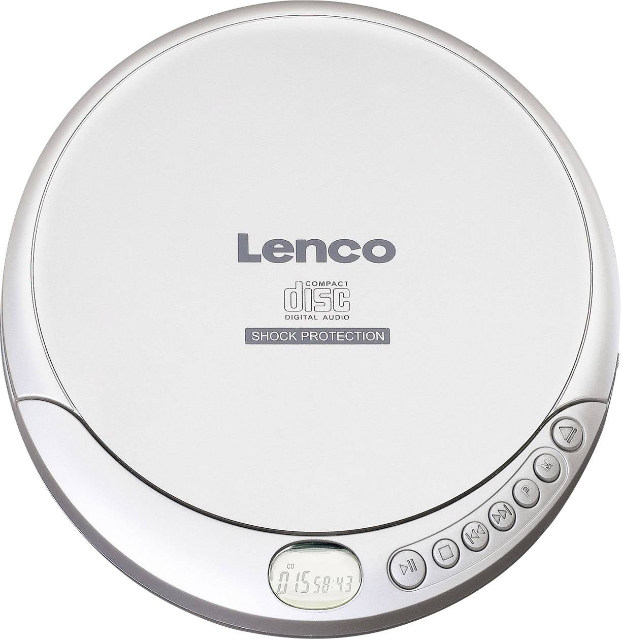 Lenco CD-201 Tragbarer CD-Player CD, CD-R, CD-RW, MP3 Akku-Ladefunktion Silber
