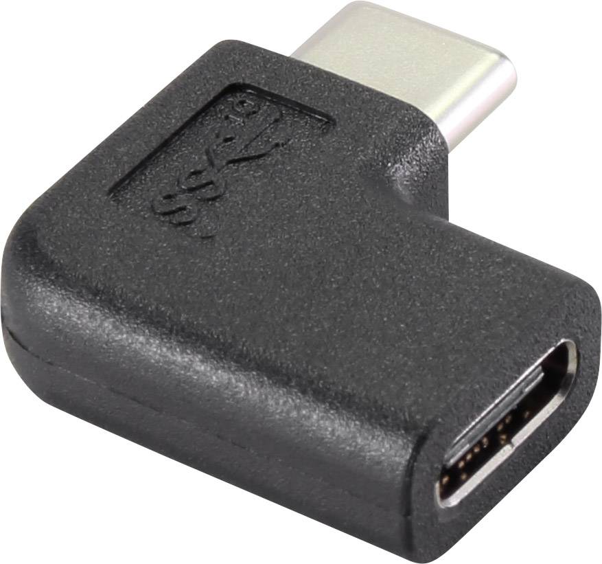 Renkforce USB 3.2 Gen 2 (USB 3.1 Gen 2) Adapter [1x USB-C® Stecker - 1x USB-C® Buchse] 90° nach rechts gewinkelt
