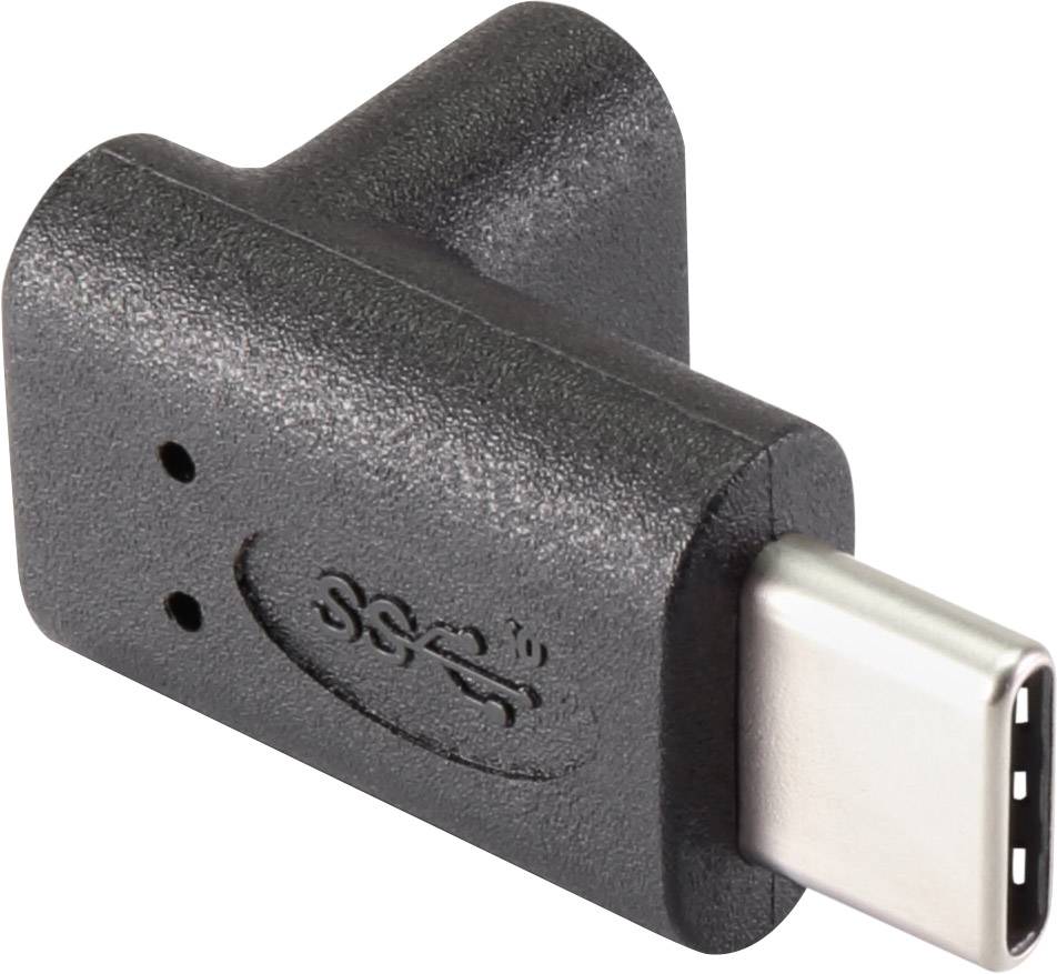Renkforce USB 3.1 (Gen 2) Adapter [1x USB-C™ Stecker - 1x USB-C™ Buchse] 90° nach oben gewinkelt