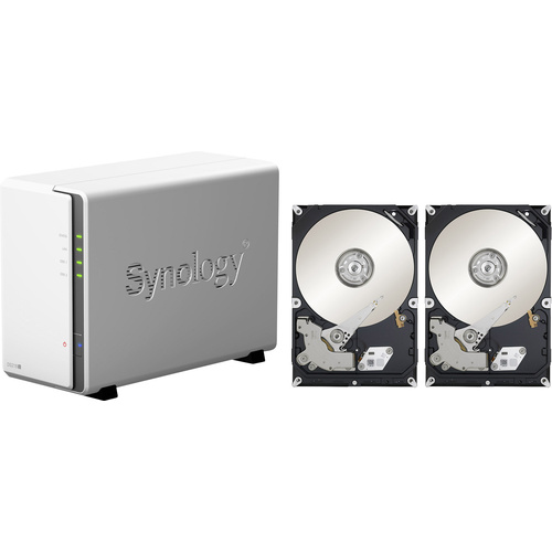 Synology DiskStation DS218j-4TB-FR NAS-Server 4 TB 2 Bay bestückt mit 2x 2TB Recertified Festplatte
