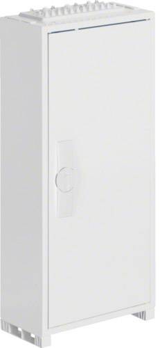 Ein weißer, rechteckiger Verteilerkasten mit sichtbarem Griff und abgerundeten Ecken; geeignet für elektrische Verdrahtung.