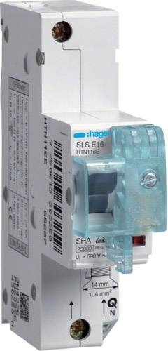 Hager HTN116E HTN116E Leitungsschutzschalter 1phasig 1polig 16 A