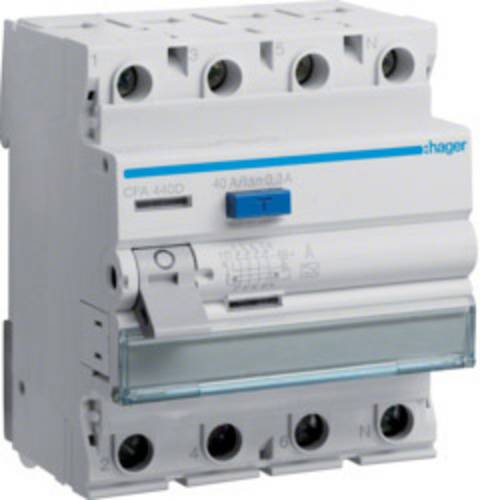 Hager CFA440D CFA440D Fehlerstrom-Schutzschalter 4polig 40 A 0.3 A