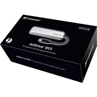 Transcend JetDrive™ 855 Mac 960GB Externe SSD Thunderbolt 3 Silber TS960GJDM855 Transcend JetDrive™ 855 Mac 960GB Externe SSD Thunderbolt 3 Silber TS960GJDM855
