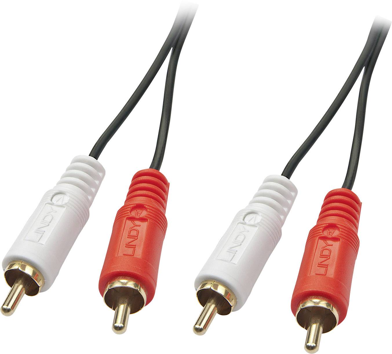 LINDY 35666 Cinch Audio Anschlusskabel [2x Cinch-Stecker - 2x Cinch-Stecker] 20.00 m Schwarz
