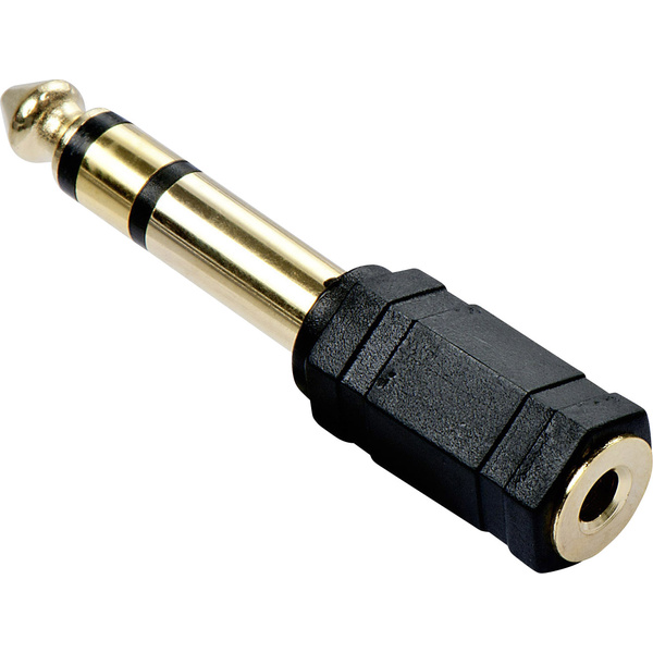 LINDY 35620 Klinke Audio Adapter [1x Klinkenstecker 6.35 mm - 1x Klinkenbuchse 3.5 mm] Schwarz