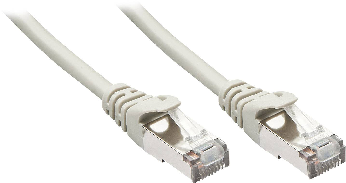 LINDY 48346 RJ45 Netzwerkkabel, Patchkabel CAT 5e F/UTP 7.50 m Grau mit Rastnasenschutz 1 St.