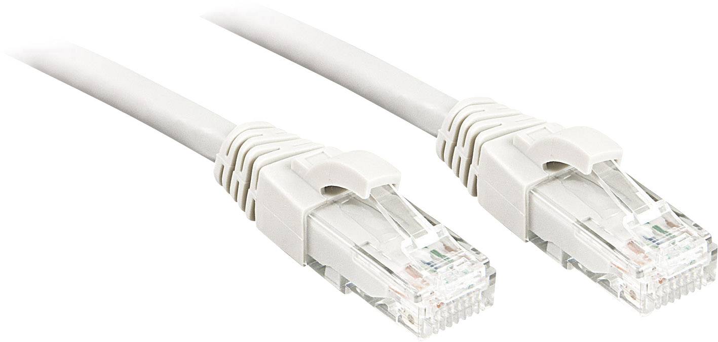 LINDY 48100 RJ45 Netzwerkkabel, Patchkabel CAT 6 U/UTP 30.00 m Weiß mit Rastnasenschutz 1 St.