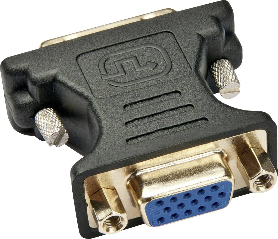 LINDY 41199 VGA / DVI Adapter [1x VGA-Stecker - 1x DVI-Stecker 12+5pol.] Schwarz
