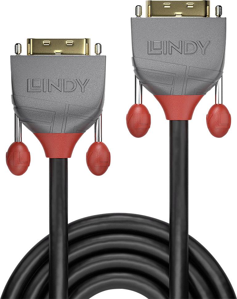 LINDY DVI Anschlusskabel DVI-D 24+1pol. Stecker, DVI-D 24+1pol. Stecker 20.00m Schwarz 36228 DVI-Kabel
