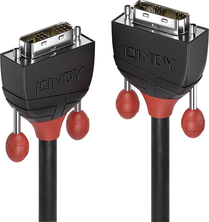 LINDY DVI Anschlusskabel DVI-D 18+1pol. Stecker, DVI-D 18+1pol. Stecker 1.00 m Schwarz 36255 DVI-Kabel