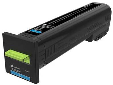 Schwarze Druckerpatrone mit grüner und blauer Markierung, passend für Lexmark-Drucker.