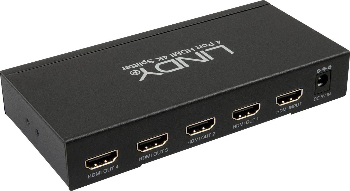 LINDY LINDY HDMI 4K Splitter 4 Port 3D 2160p30 Schwarz
