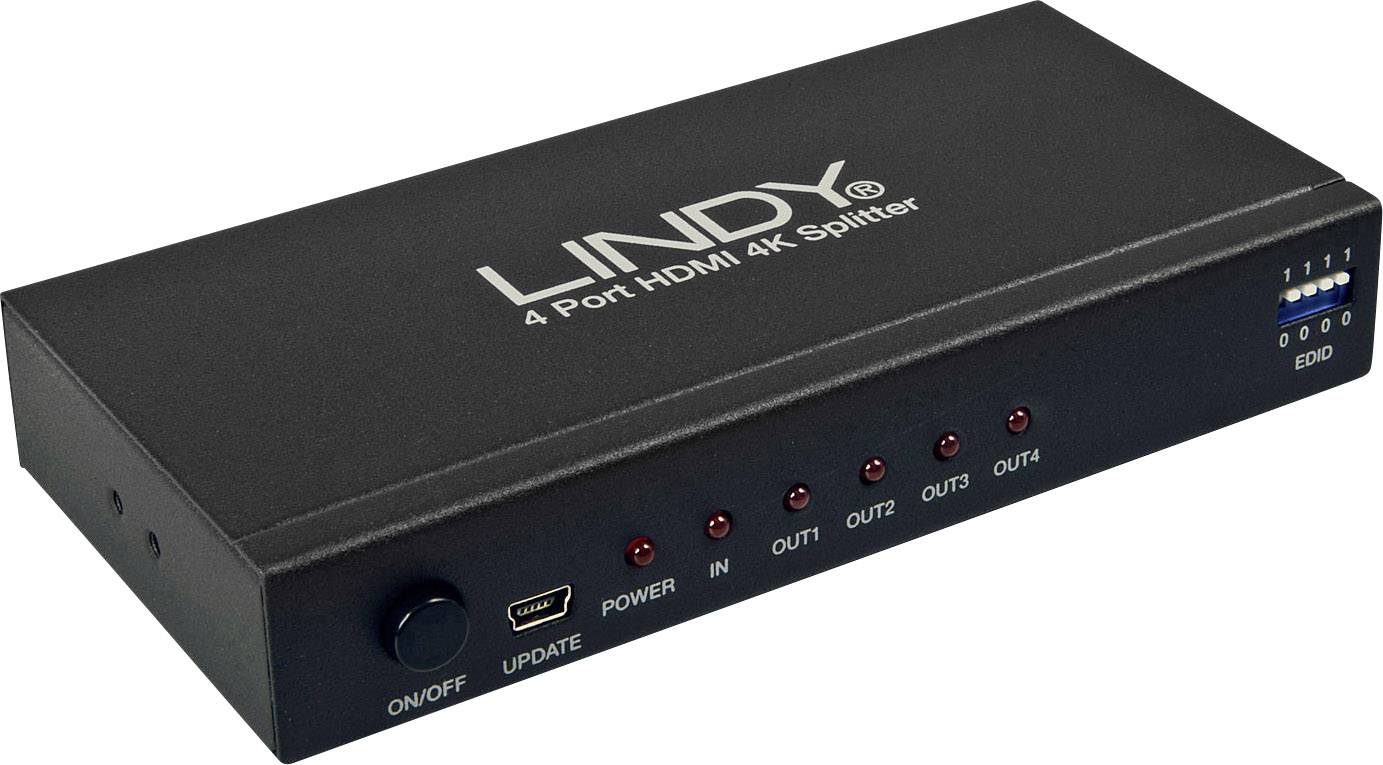 LINDY LINDY HDMI 4K Splitter 4 Port 3D 2160p30 Schwarz