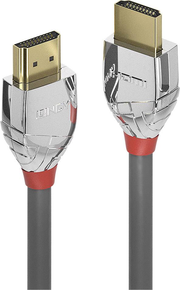 LINDY HDMI Anschlusskabel HDMI-A Stecker, HDMI-A Stecker 2.00m Grau 37872 4K UHD HDMI-Kabel