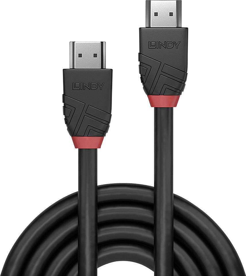 LINDY HDMI Anschlusskabel HDMI-A Stecker, HDMI-A Stecker 0.50m Schwarz 36470 4K UHD HDMI-Kabel
