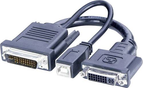 DVI / USB Adapterkabel [1x DVI-Stecker 24+5pol. - 2x USB 2.0 Buchse B, DVI-Buchse 24+5pol.] Sc