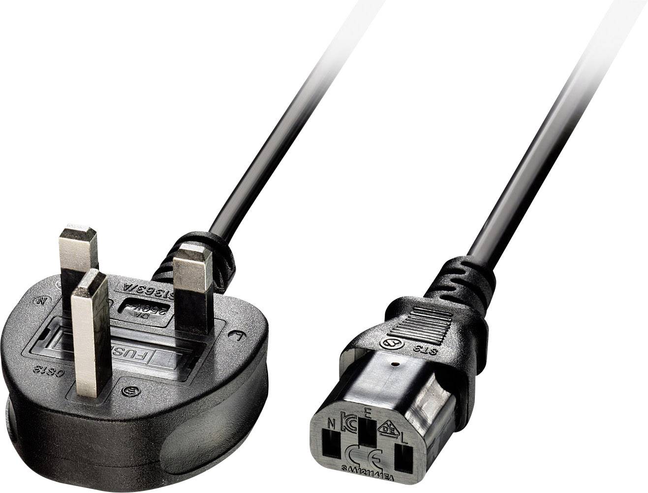 LINDY Strom Anschlusskabel 2.00 m Schwarz