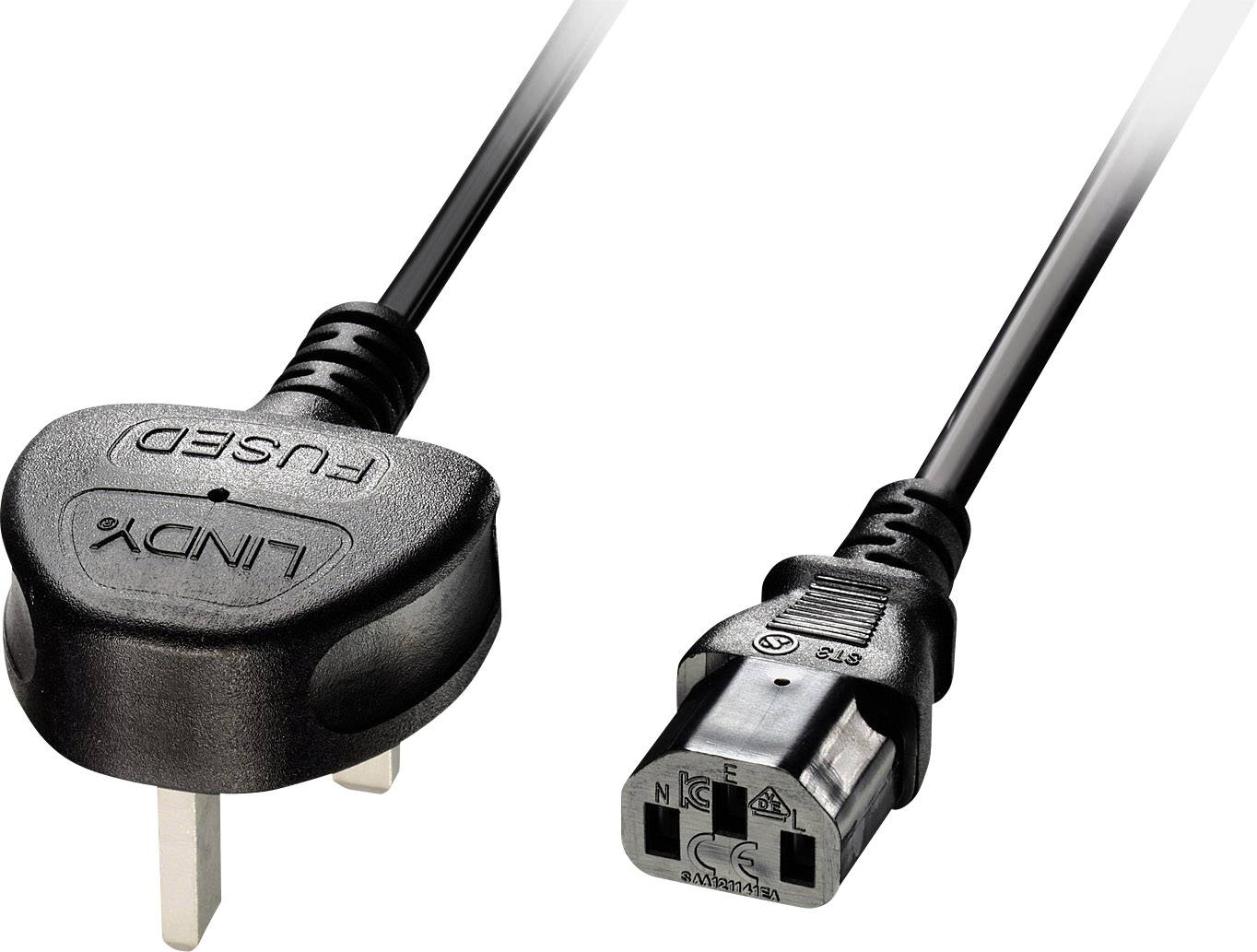 Lindy - Stromkabel - BS 1363 (S) bis IEC 60320 C13