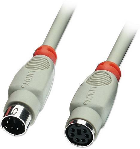LINDY PS/2 Tastatur/Maus Verlängerungskabel [1x PS/2-Stecker - 1x PS/2-Buchse] 3.00m Grau