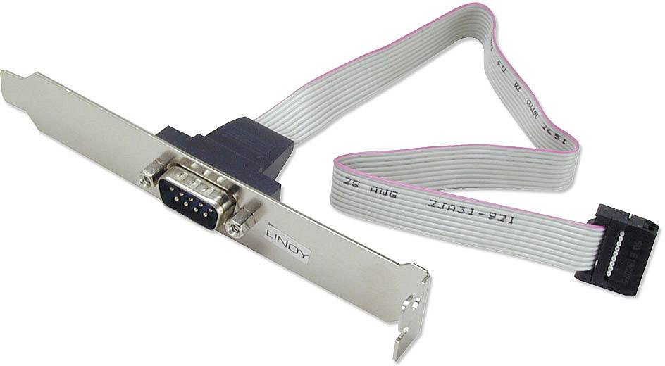 LINDY Seriell Anschlusskabel [1x D-SUB-Stecker 9pol. - 1x Buchsenleiste 10pol.] 0.26 m Grau