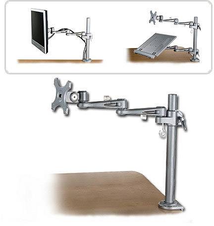 LINDY Monitorhalterung LINDY LCD-Monitorarm, lang, modular 1 Display(s) Silber