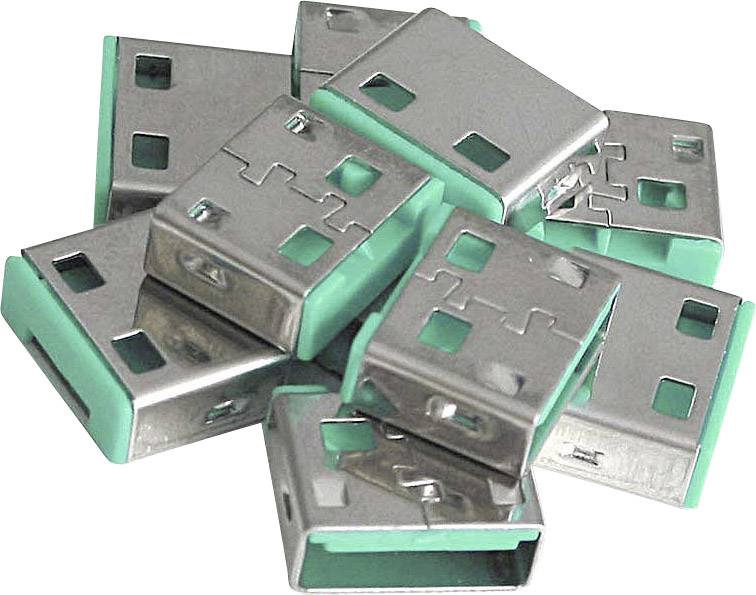 LINDY USB-A Port Schloss USB-Lock 10er Set Grün ohne Schlüssel 40461