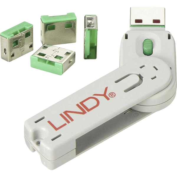 LINDY USB-A Port Schloss USB-Lock + Key 4er Set Grün inkl. 1 Schlüssel 40451 LINDY USB-A Port Schloss USB-Lock + Key 4er Set Grün inkl. 1 Schlüssel 40451