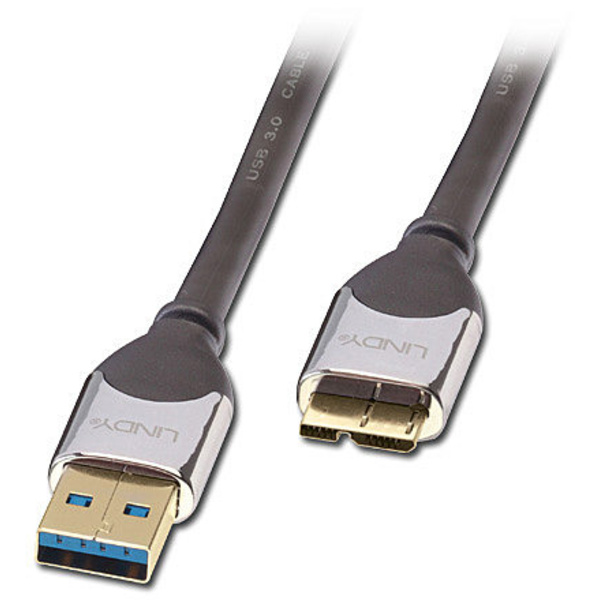 Câble de raccordement LINDY LINDY USB 3.0 Kabel Typ A / Micro-B, 2m 41619 USB 3.0 [1x USB 3.0 mâle type A - 1x USB 3.0 mâle Micro