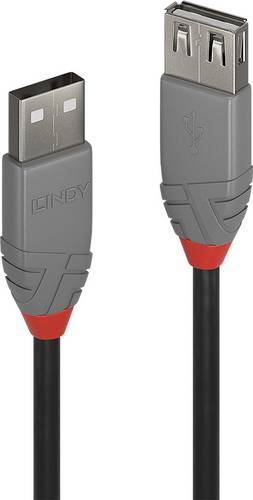 LINDY USB-Kabel USB 2.0 USB-A Stecker, USB-A Buchse 50.00cm Schwarz