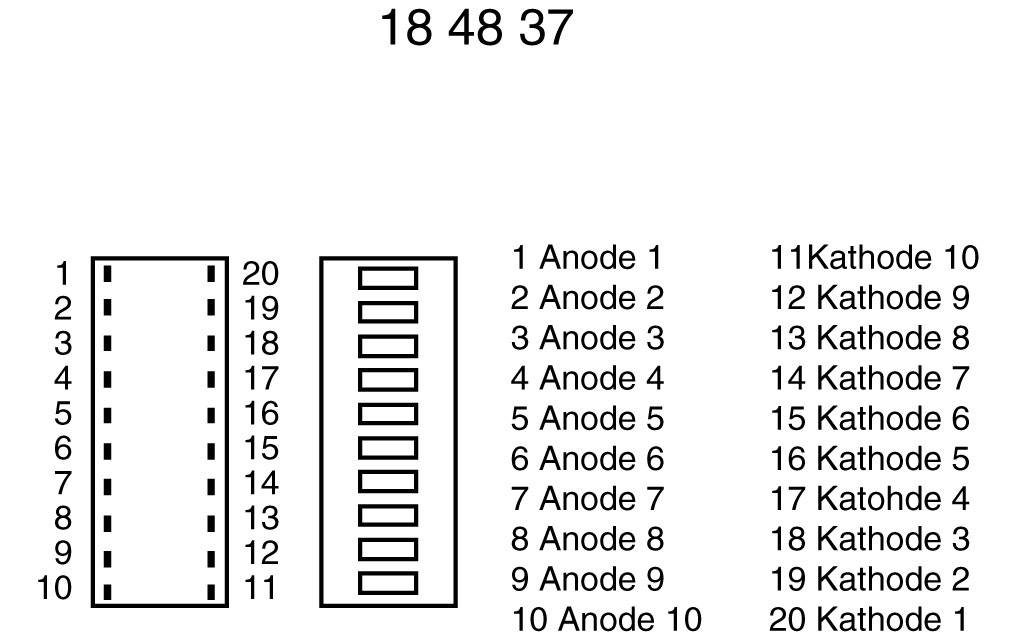 Kingbright DC-10EWA LED-Bargraph 10fach Rot (L x B x H) 25.4 x 10.16 x 12 mm