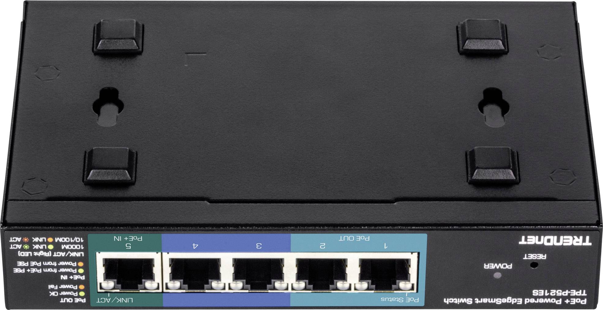 Ein Netzwerk-Switch mit fünf Ethernet-Ports, geeignet für kleine Büronetzwerke, bietet zuverlässige Datenübertragung.