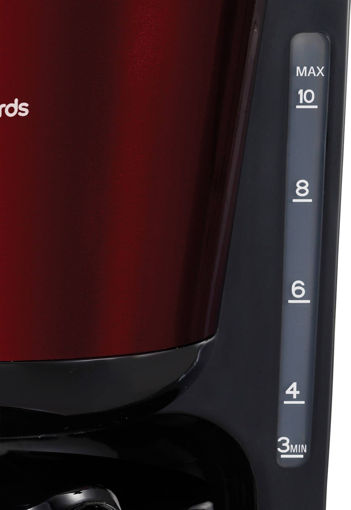 Accents Kaffeemaschine Edelstahl, Rot Fassungsvermögen Tassen=12 Glaskanne, Warmhaltefunktion