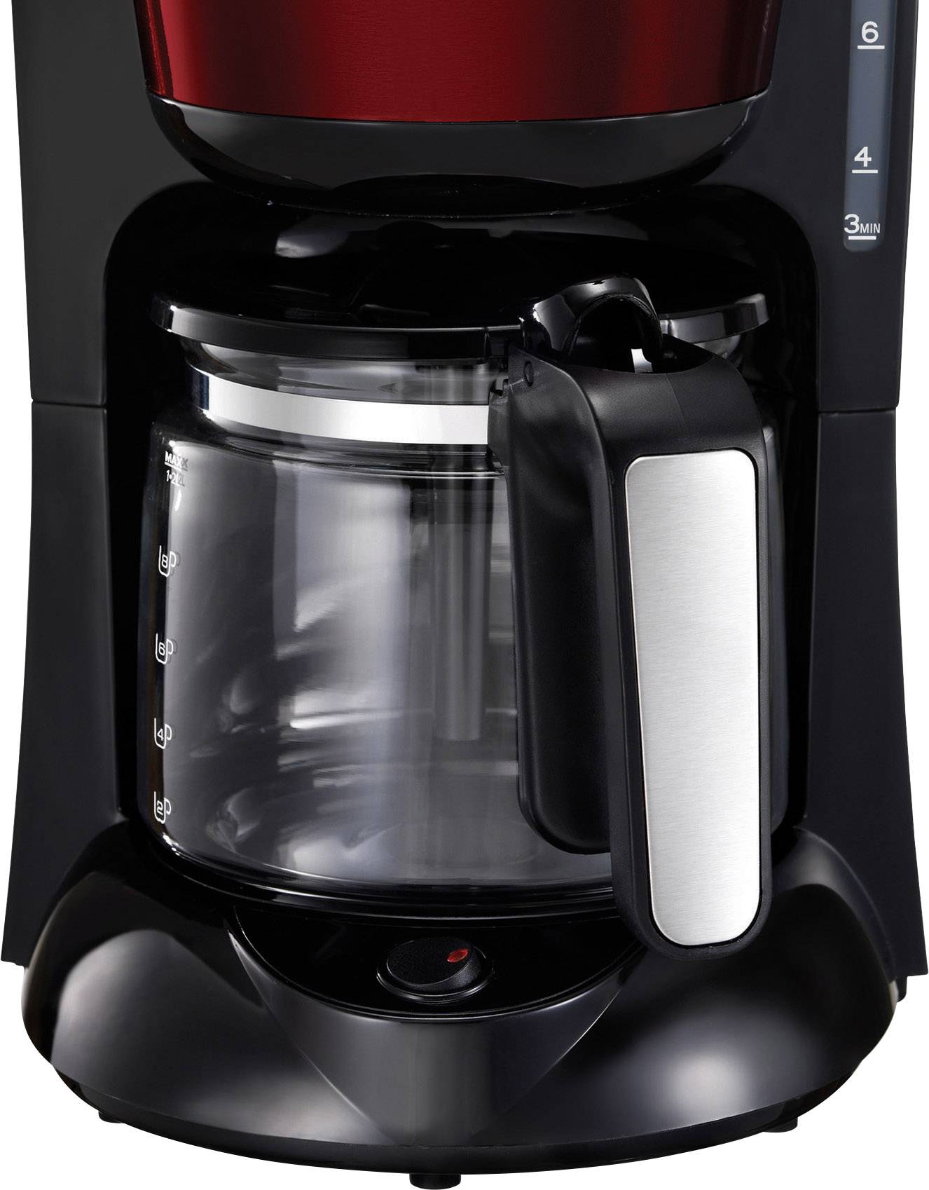 Accents Kaffeemaschine Edelstahl, Rot Fassungsvermögen Tassen=12 Glaskanne, Warmhaltefunktion