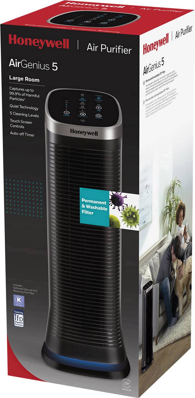 Honeywell HFD323E2 AirGenius 5 Luftreiniger Schwarz