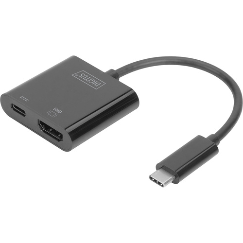 Digitus DA-70856 USB / HDMI Adapter [1x USB-C® Stecker - 1x HDMI-Buchse, USB-C® Buchse] Schwarz 0.11m
