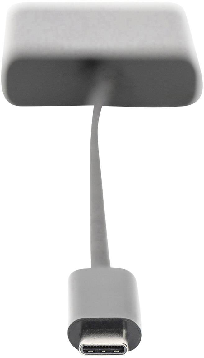 Ein USB-C-Kabel verbindet ein quadratisches Ladegerät mit einem portablen Gerät.