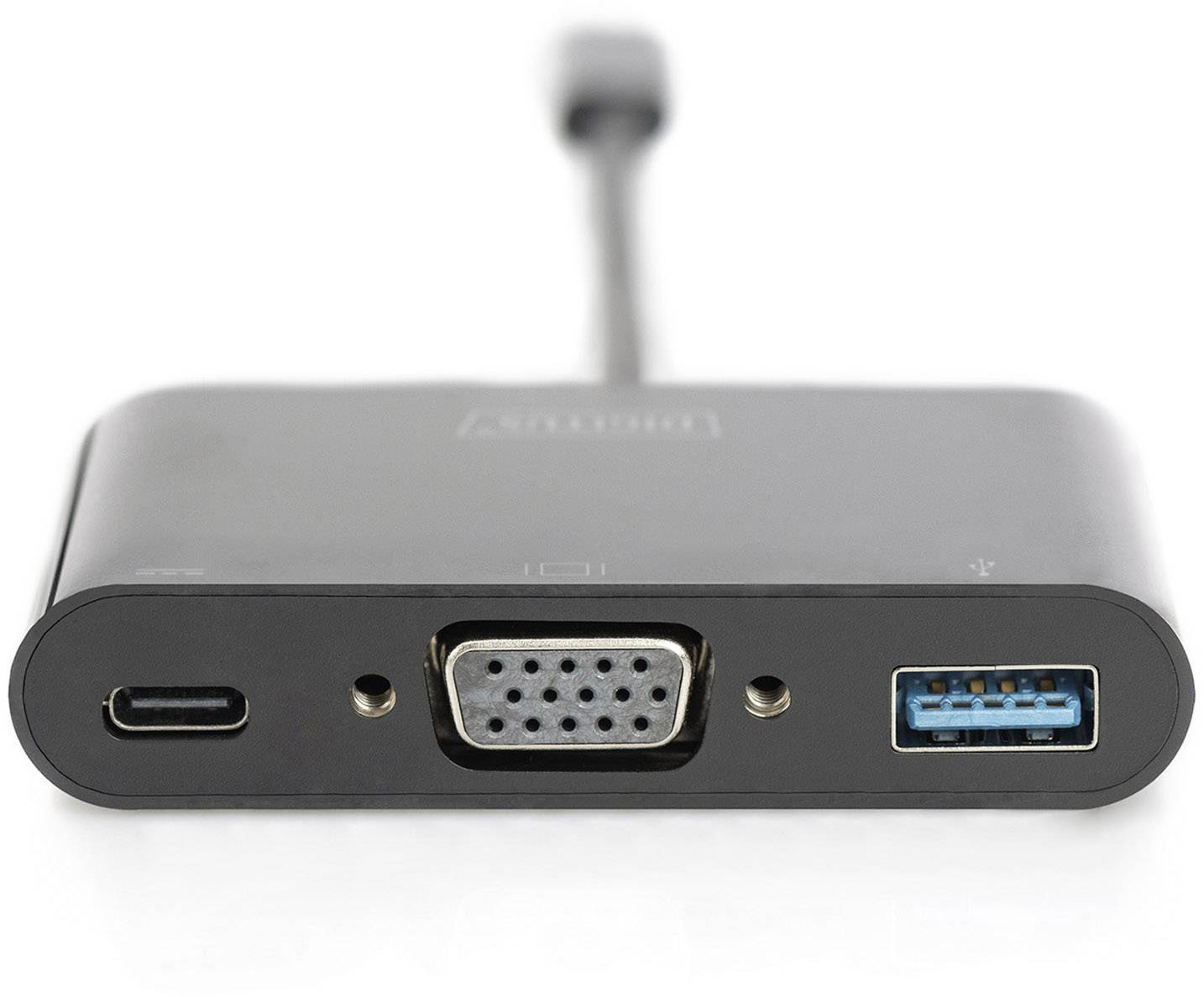 Digitus DA-70854 USB / VGA Adapter [1x USB-C™ Stecker - 1x VGA-Buchse, USB 3.2 Gen 1 Buchse A (USB 3.0), USB-C™ Buchse] Schwarz  15.00 cm