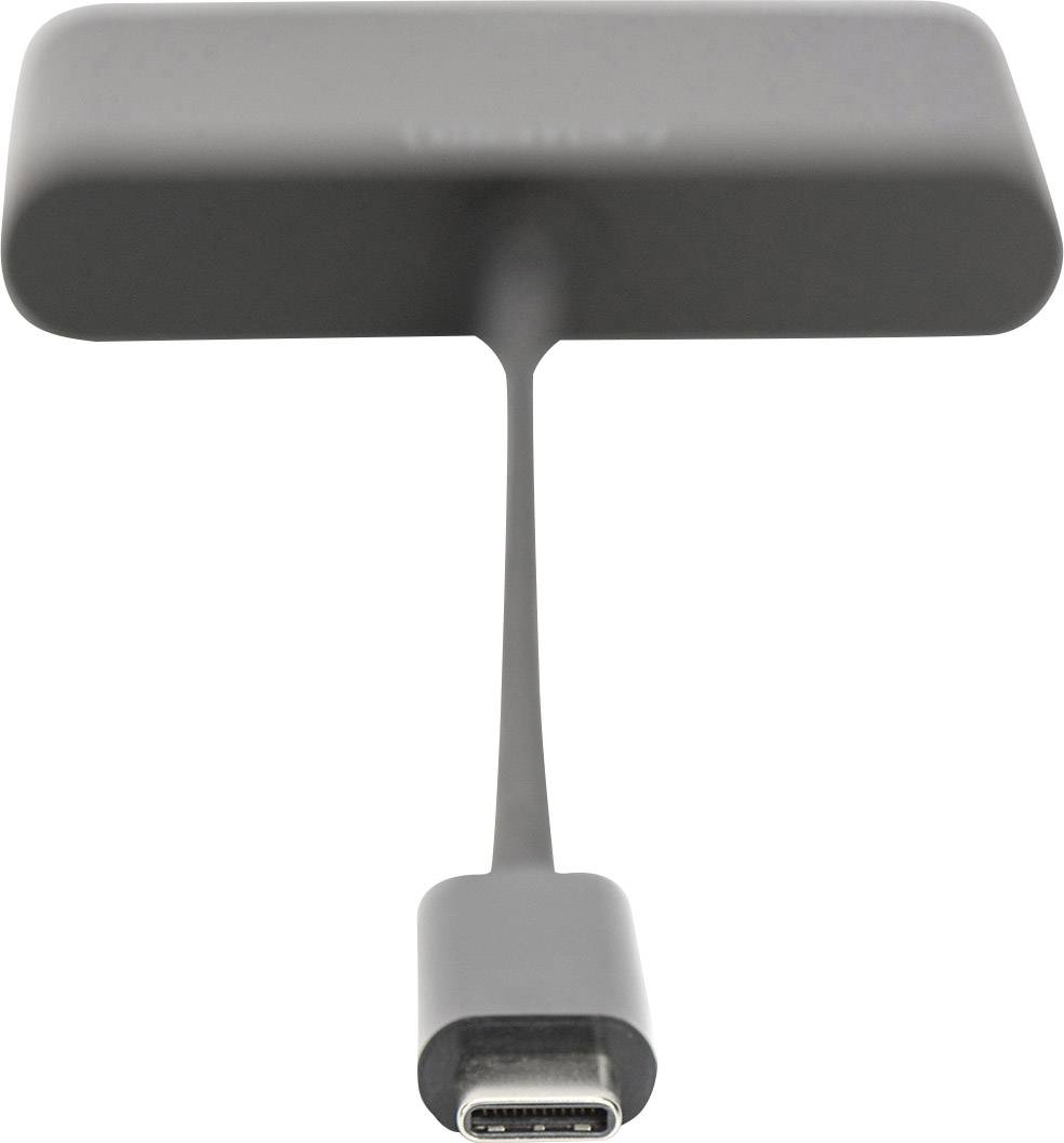 Digitus DA-70854 USB / VGA Adapter [1x USB-C™ Stecker - 1x VGA-Buchse, USB 3.2 Gen 1 Buchse A (USB 3.0), USB-C™ Buchse] Schwarz  15.00 cm