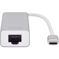 Digitus DA-70255 3+1 Port USB-Kombi-Hub mit eingebautem Netzwerk-Anschluss Silber Digitus DA-70255 3+1 Port USB-Kombi-Hub mit eingebautem Netzwerk-Anschluss Silber