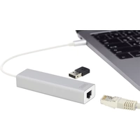 Digitus DA-70255 3+1 Port USB-Kombi-Hub mit eingebautem Netzwerk-Anschluss Silber Digitus DA-70255 3+1 Port USB-Kombi-Hub mit eingebautem Netzwerk-Anschluss Silber