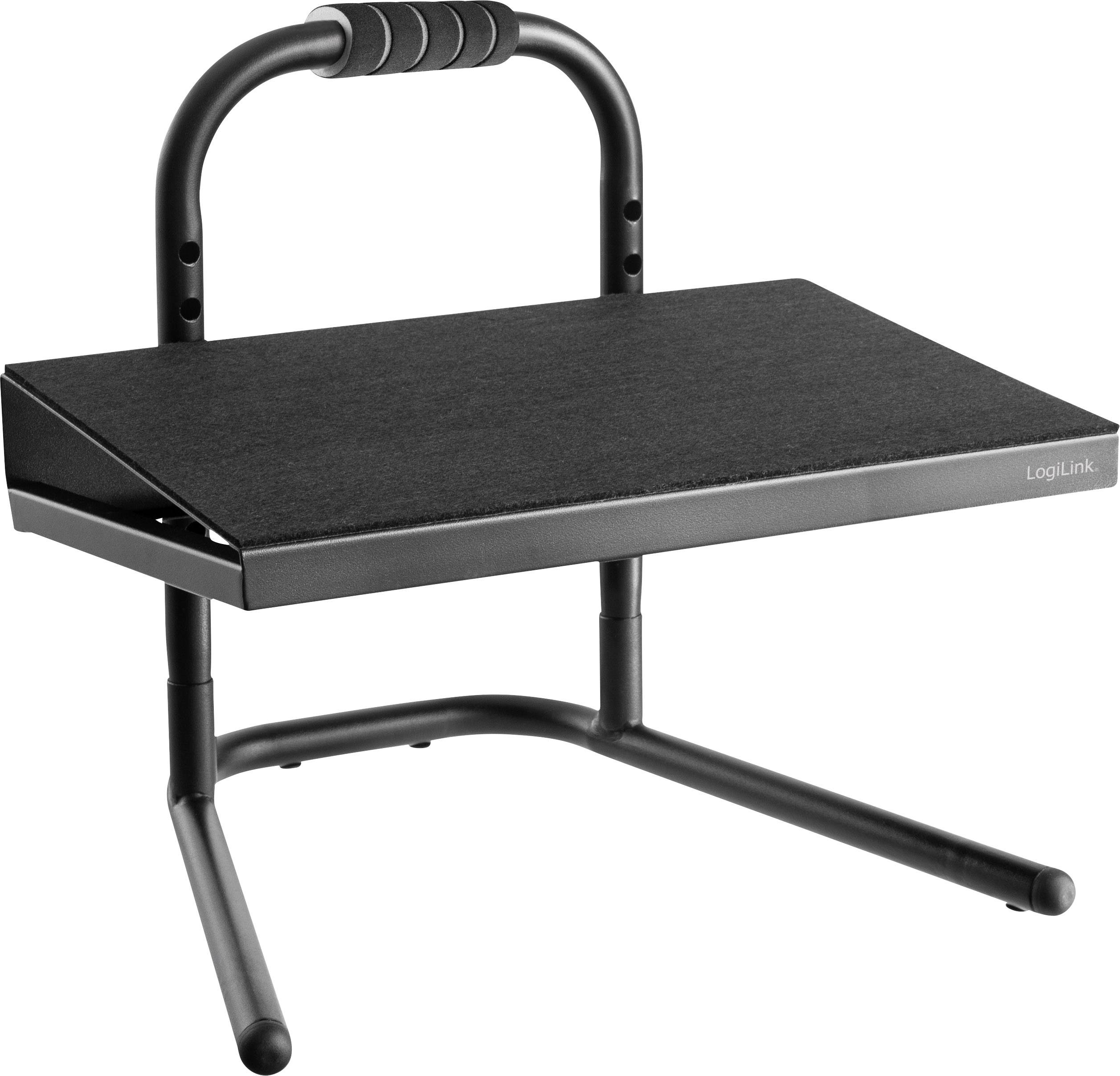 LogiLink EO0007 Fußstütze (B x T) 400mm x 339mm ergonomisch, höhenverstellbar, mit Schaumstoff-Belag Schwarz