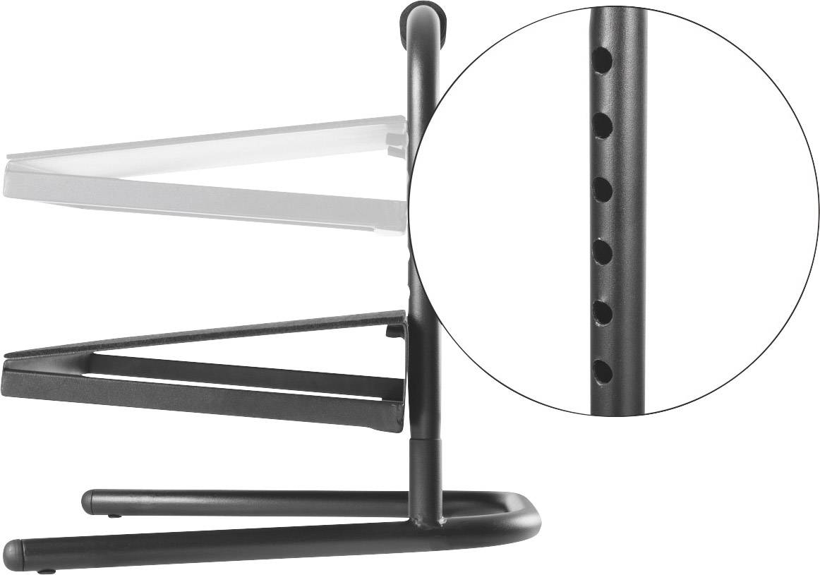 LogiLink EO0007 Fußstütze (B x T) 400mm x 339mm ergonomisch, höhenverstellbar, mit Schaumstoff-Belag Schwarz