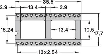 Preci Dip 110-83-628-41-001101 110-83-628-41-001101 IC-Fassung Rastermaß: 15.24 mm Polzahl: 28 Präzisions-Kontakte 1 St.