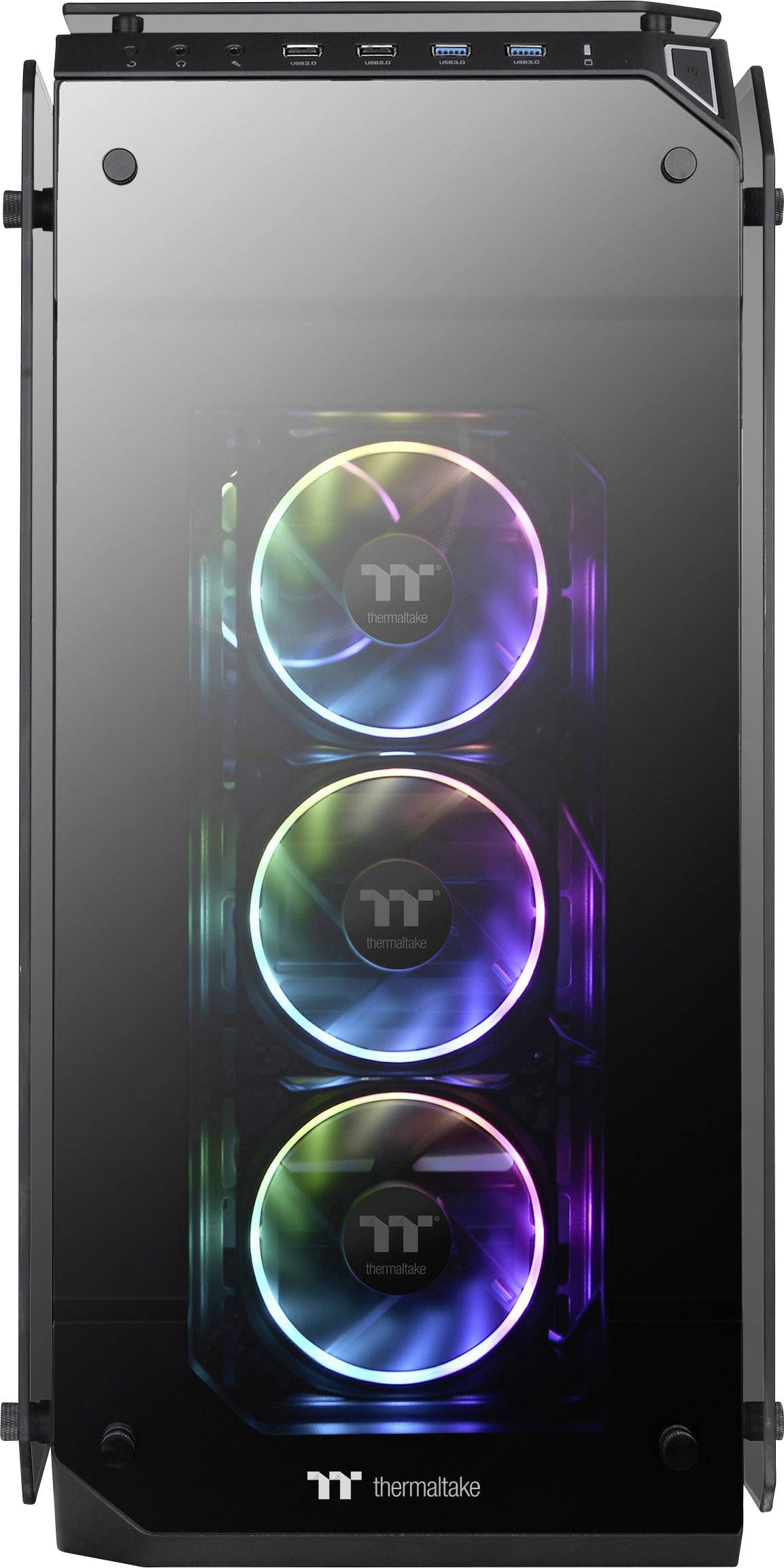 Thermaltake View 71 Tempered Glass RGB Plus Full Tower PC-Gehäuse Schwarz, RGB 4 Vorinstallierte LED Lüfter, Seitenfenster, Werkzeugfreie Festplatte