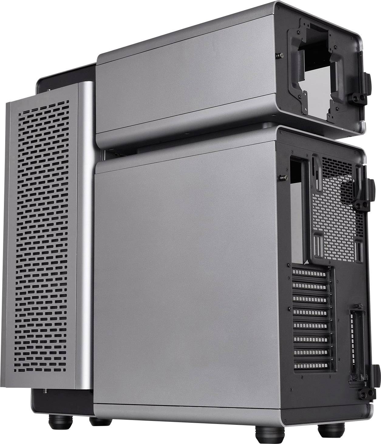 Thermaltake Level 20 Full Tower PC-Gehäuse Schwarz, Silber 3 Vorinstallierte LED Lüfter, Seitenfenster, Werkzeugfreie