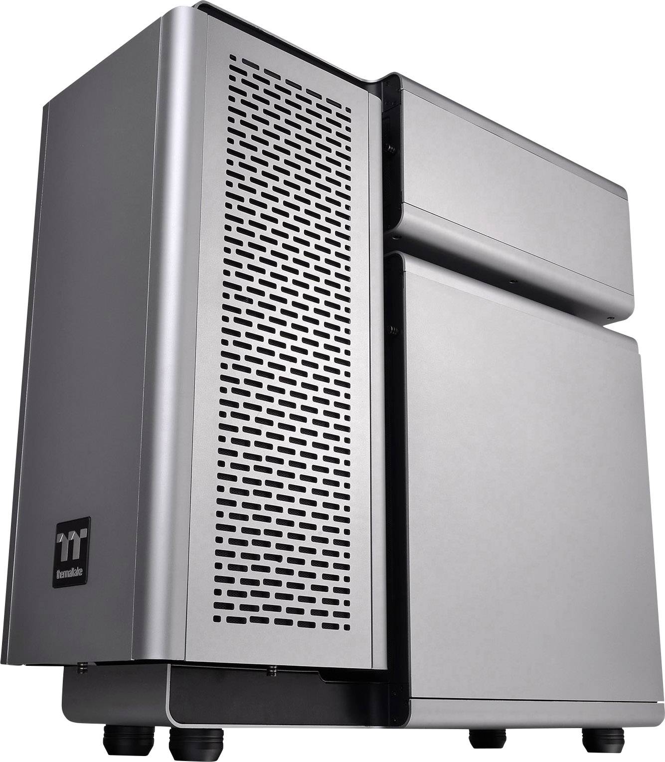 Thermaltake Level 20 Full Tower PC-Gehäuse Schwarz, Silber 3 Vorinstallierte LED Lüfter, Seitenfenster, Werkzeugfreie