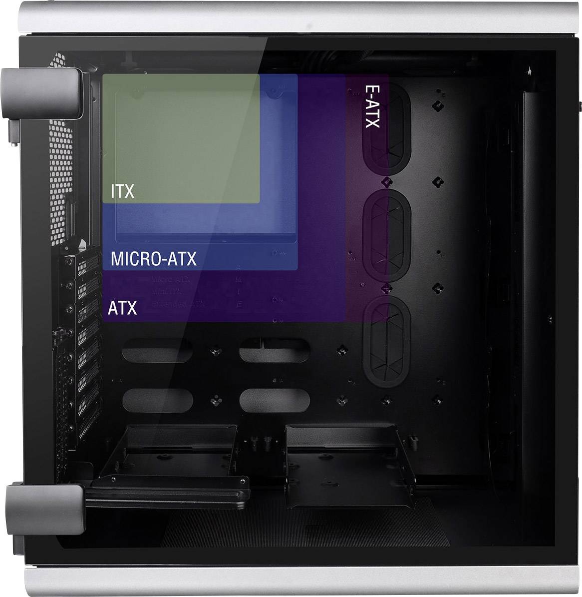 Thermaltake Level 20 Full Tower PC-Gehäuse Schwarz, Silber 3 Vorinstallierte LED Lüfter, Seitenfenster, Werkzeugfreie