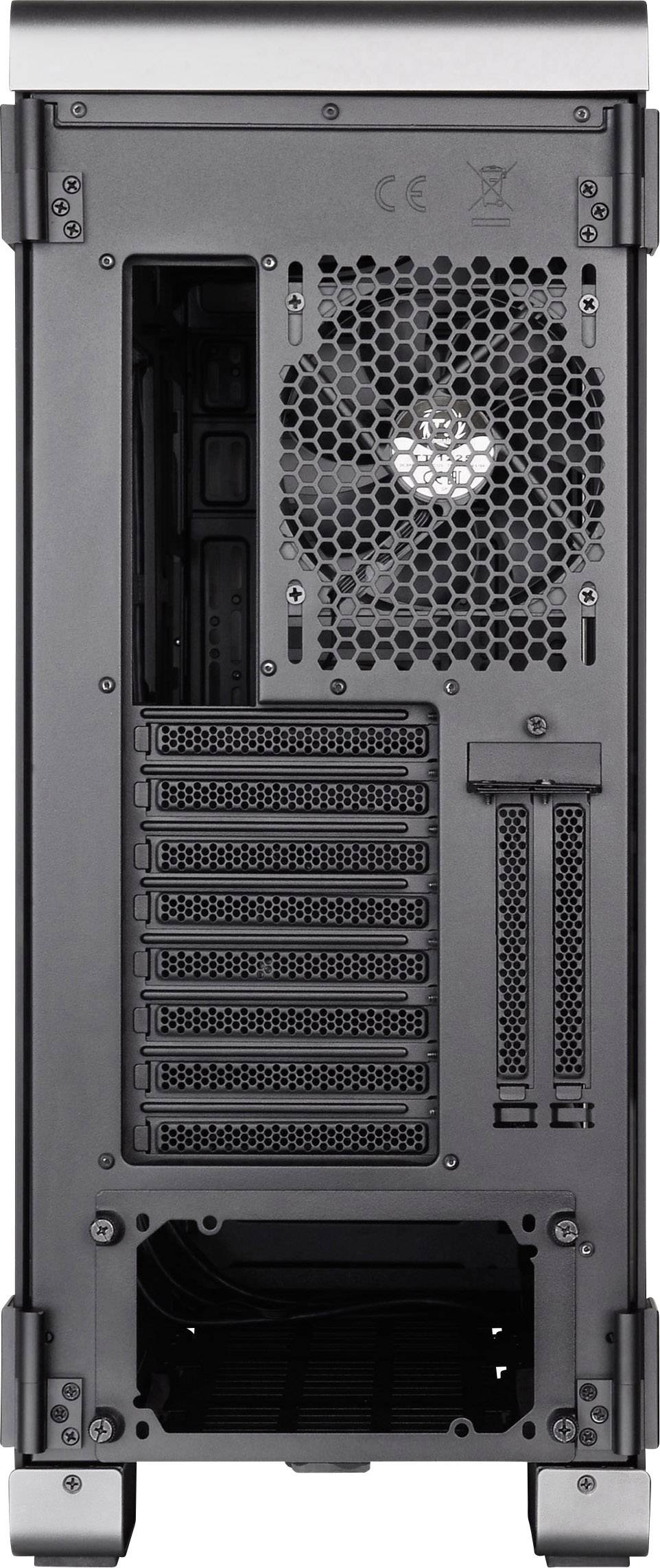 Thermaltake A500 Tempered Glass Midi-Tower PC-Gehäuse Silber, Schwarz 3 vorinstallierte Lüfter, Seitenfenster, Staubfilter